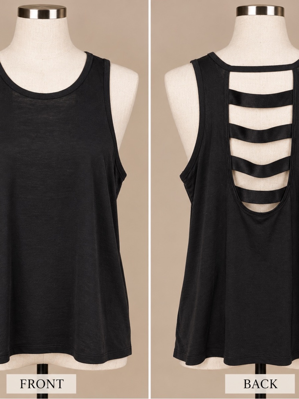 VSX Black Ladder-Back Tank Top